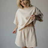 Palm Springs - Sweat Shorts Raw Edge Chai
