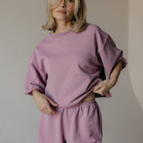 Palm Springs - Sweat Top Raw Edge Mauve